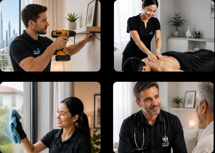 Call Genie professionals at work: home nursing, cleaning and home healthcare